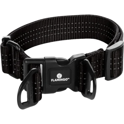 Afbeelding van Flamingo Zorba Halsband Honden Zwart L 45 65cm 32mm 1st 133995