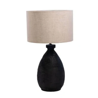 Afbeelding van Tafellamp Zwart 35cm Hout Mattia Giga Meubel