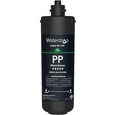 Afbeelding van Waterdrop WD 10PP waterfilter voor onder de gootsteen, vervanging TSA &amp; TSB waterfiltersysteem, vermindert lood, chloor, slechte smaak