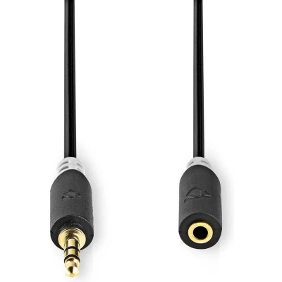 Afbeelding van Nedis Cabw22050At10 Stereo Audiokabel 3,5 Mm Male Female 1,0 M Antraciet