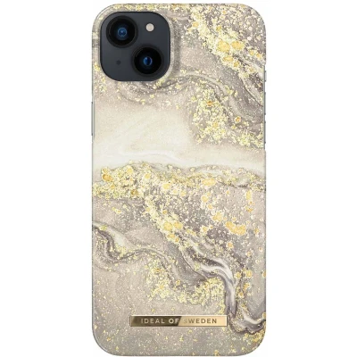 Afbeelding van iDeal of Sweden hoesje voor iPhone 14 Plus Backcover Fashion Case Sparkle Greige Marble