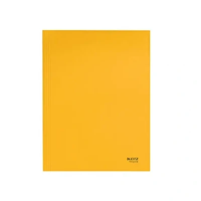 Afbeelding van Leitz 39060015 map van karton, 3 kleppen, A4, gerecycled, 100% geel