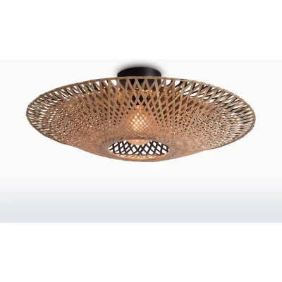 Afbeelding van GOOD&amp;MOJO Plafonniere Kalimantan Bamboe Ø60cm Bruin