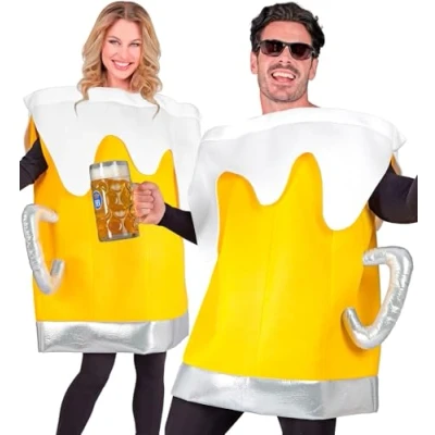 Afbeelding van Widmann Boeren Tirol &amp; Oktoberfest Kostuum Bierkostuum Geel, Wit / Beige Medium Large Carnavalskleding Verkleedkleding