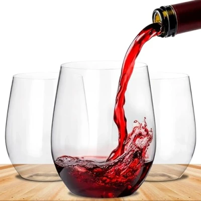 Afbeelding van BEEPOP Set van 12 wijnglazen kunststof, 35 cl, zonder voet, onbreekbaar en transparant