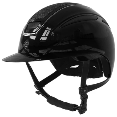 Afbeelding van Covalliero Paardrijcap Elite Polo Glossy Zwart