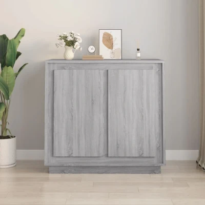 Afbeelding van Dressoir 80x34x75 cm bewerkt hout grijs sonoma eikenkleurig