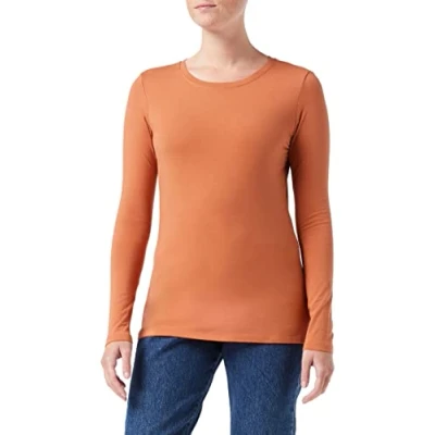 Image de Amazon Essentials T Shirt Col Rond à Manches Longues Coupe Classique (Grandes Tailles Disponibles) Women&#039;s, Caramel, S