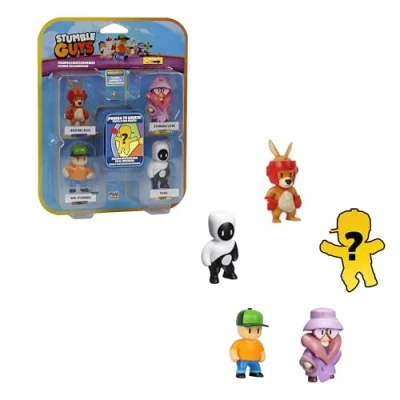 Afbeelding van Bizak Stumble Guys 64112045 7 Lot de 5 figurines d&#039;action Boxing Roo Licence officielle du jeu vidéo démolition pour adultes fans et garçons ou filles plus 8 ans