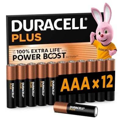 Afbeelding van Duracell Plus AAA batterijen (12 stuks), 1,5V alkaline batterijen, LR03 MN2400