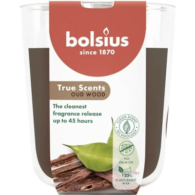 Afbeelding van Geurglas 63/90 True Scents Oud Wood Bolsius
