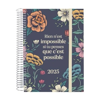 Afbeelding van Finocam Spiraal Design Collection 2025 Agenda 1 dag per pagina januari december (12 maanden) Frans Impossible