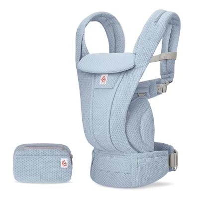 Afbeelding van Ergobaby Omni Deluxe All in One babydrager voor pasgeborenen vanaf de geboorte tot 20 kg, ergonomische van mesh 4 posities, op reis, Serene Blue