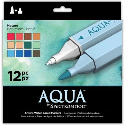 Afbeelding van Spectrum Noir Aqua Markers 12 Pen Sets Natuur