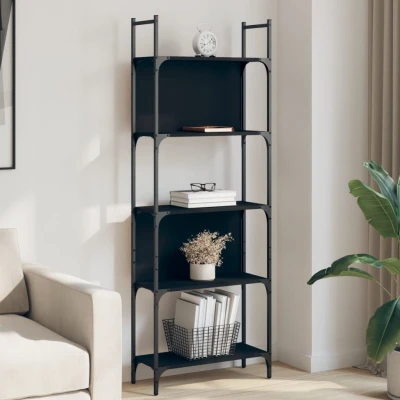 Afbeelding van Boekenkast 5 laags 60,5x24x166,5 cm bewerkt hout zwart