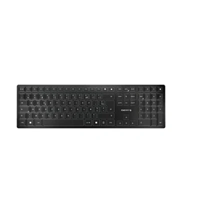 Image de CHERRY KW 9100 SLIM Clavier sans fil 2.4 GHz Bluetooth 4.0 Français commutateur : SX noir argent