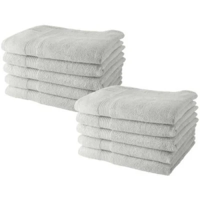 Image de Lot de 10 serviettes Toilette TODAY 50x90 cm 100% Coton Craie