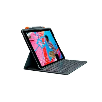 Image de Logitech Slim Folio Clavier et étui Bluetooth QWERTZ Allemand graphite pour Apple 10.2 inch iPad (7ème génération 8ème 9ème génération)