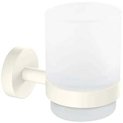 Afbeelding van Tesa Moon White bekerhouder rond glas, metaal wit