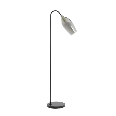 Afbeelding van Light&amp;living Vloerlamp 67x30,5x160 cm LUKARO glas smoke+mat zwart