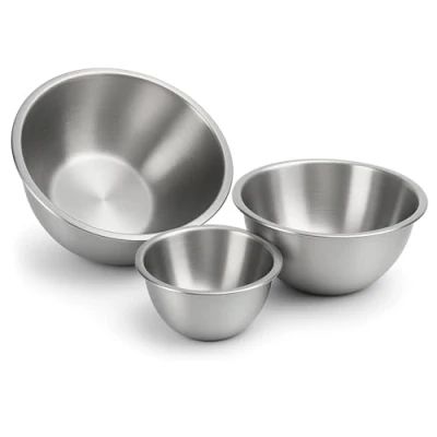 Afbeelding van COM FOUR® Set van 3 kommen, slakom in maten 20 cm/24 cm/28 cm, mengkom, kom voor bakken, serveren en knabbelen (03 stuks cm)