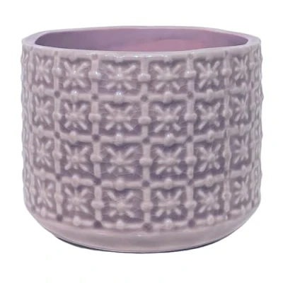 Afbeelding van Nordring Retro vintage bloempot voor kamerplanten, vetplanten, Cross S (10 cm diameter), paars, keramiek