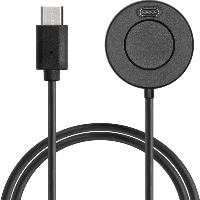 Afbeelding van kwmobile USB oplaadkabel type c geschikt voor Garmin Forerunner 55 / 255 Music vivoactive 5 Kabel smartwatch in zwart