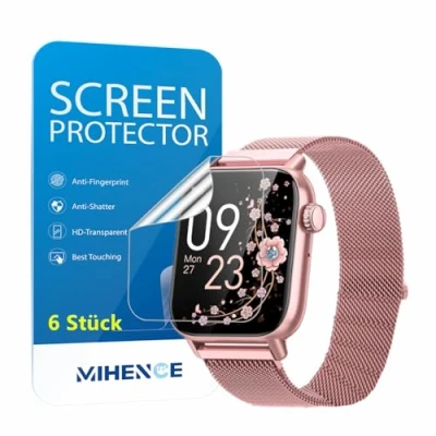 Afbeelding van MIHENCE 6 stuks displaybeschermfolie voor G39 smartwatch, TPU HD, compatibel met BANLVS 1,85 inch / SWGOTA G 39 1,83 smartwatch