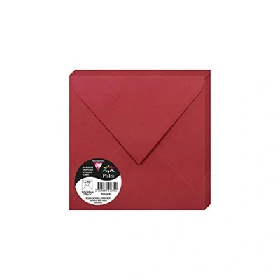 Afbeelding van Clairefontaine 5583C, verpakking met 20 enveloppen, vierkant, 16,5 x cm, 120 g/m², kleur: aalbessenrood, uitnodiging voor evenementen en overeenkomst, Pollen serie, glad papier van hoge kwaliteit