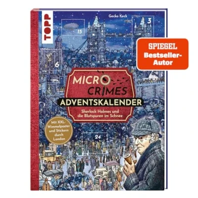 Afbeelding van Micro Crimes Adventskalender Sherlock Holmes und die Blutspuren im Schnee. Mit XXL Wimmelposter Stickern durch London