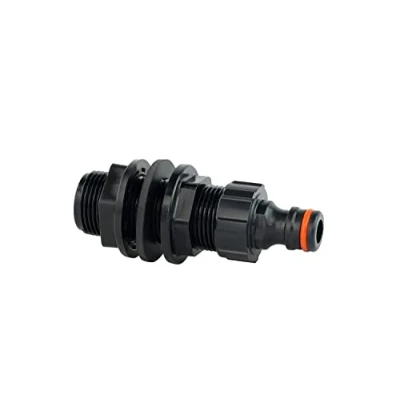 Image de GASMIS Traversée de Cuve avec Nez Robinet Rapide, Trop Plein 3/4&quot; Mâle 26,4 mm, en Polypropylène, Passe Paroi écrou et Joints d’étanchéité, 1 Pièce