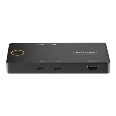 Image de StarTech.com Switch KVM USB C à 2 ports HDMI Simple 4K 60Hz Double PD Commutateur x / audio 1 utilisateur local de bureau