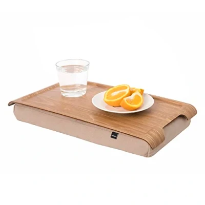 Afbeelding van Bosign mini Laptray/Schoottafel natural sand houten bovenblad 43 x 23 6 cm