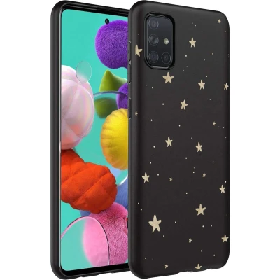 Afbeelding van iMoshion hoesje Geschikt voor Samsung Galaxy A71 Siliconen Design Zwart / Rood Shattered Red Marble