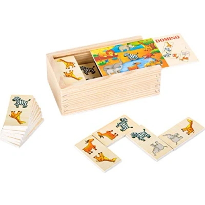 Afbeelding van Small Foot Houten Dominospel Safari