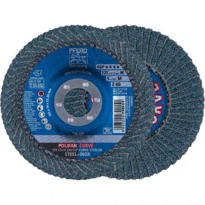 Afbeelding van PFERD 67689052 Z Sgp Curve Steelox Lamellenschijf Diameter 125 mm Boordiameter 22.23 10 stuk(s)