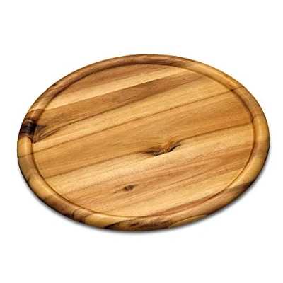 Afbeelding van Houten serveerbord/pizzabord rond 32 cm Pizzaborden/serveerborden van hout