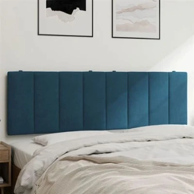 Afbeelding van Hoofdbordkussen 160 cm fluweel blauw