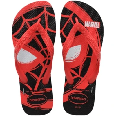 Afbeelding van Havaianas Top Marvel Logomania, uniseks slippers, Zwarte rode robijn
