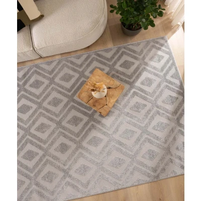 Afbeelding van Scandinavisch Tapijt/Vloerkleed Contour Diamond Grijs 200x300 Cm