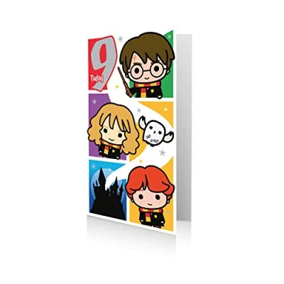 Afbeelding van Harry Potter HP029 verjaardagskaart voor 9e verjaardag, meerkleurig