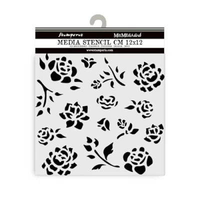 Afbeelding van Stamperia Timeless Thick Stencil 12x12cm Buds Pattern (KSTDS43)