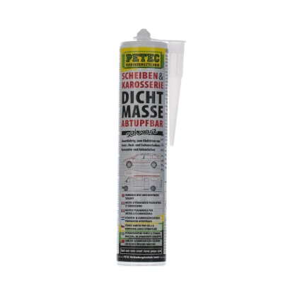 Afbeelding van PETEC 83300 Ruitenkit Zwart Cartridge Niet uithardend, Permanent elastisch, Over te lakken 310