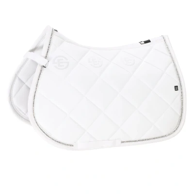 Image de Eskadron Tapis de Selle Sparkle Crystal Dressage Blanc Poney