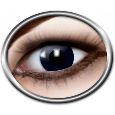 Afbeelding van Partylenzen &#039;Black Witch&#039; Jaarlenzen inclusief lenzendoosje Halloween carnaval kleurlenzen crazy lenzen zwarte contactlenzen