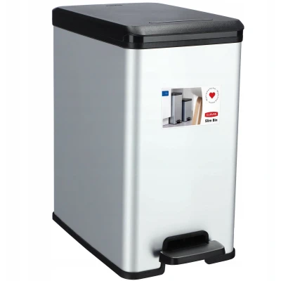 Afbeelding van Pedaalemmer Deco smal 25 L zilverkleurig