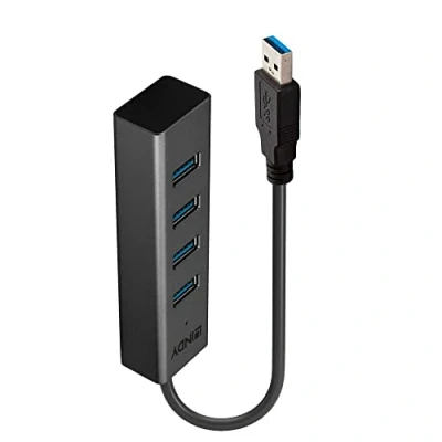 Afbeelding van LINDY 43324 USB 3.1 Gen 1 hub 4 poorten Zwart