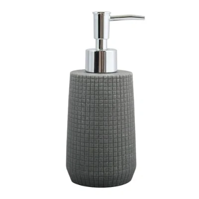 Afbeelding van MSV Zeeppompje/dispenser Squares kunststeen donkergrijs 7 x 18 cm 275 ml