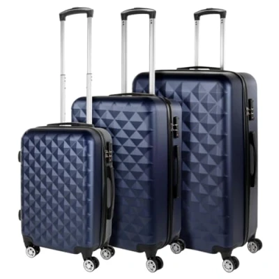 Afbeelding van ITACA Set koffers met 4 wielen reiskoffers. Grote, middelgrote koffer en cabinekoffer. Robuust lichtgewicht ABS slot TSA 771700., blauw, Basic