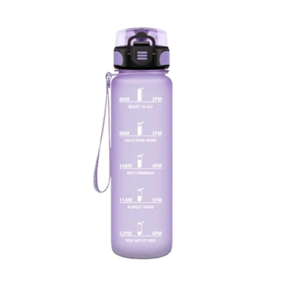 Image de HoneyHolly Gourde pour le sport, 500 ml, en plastique, anti fuite, convient les boissons gazeuses, vélo, enfants, école, fitness, yoga, violet clair